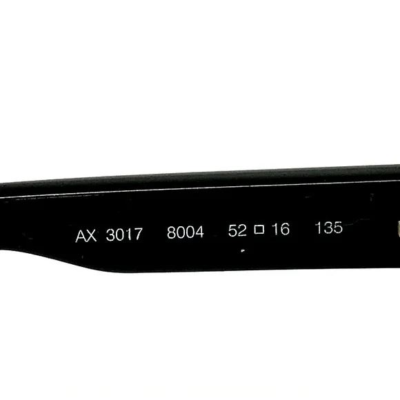 Armani Exchange Eyeglasses Frames AX3017 8004 Polished Black Rectangle 52-16-135 - Picture 11 of 12